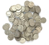 Group of 93 Roosevelt silver dimes