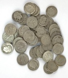 Group of 47 Roosevelt silver dimes