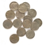 Group of 15 1930s buffalo nickels