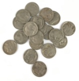 Group of 19 buffalo nickels