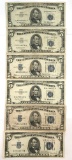 Group of 6 5 dollar silver certificates