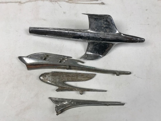 Lot of 4 Chrome Hood Ornaments