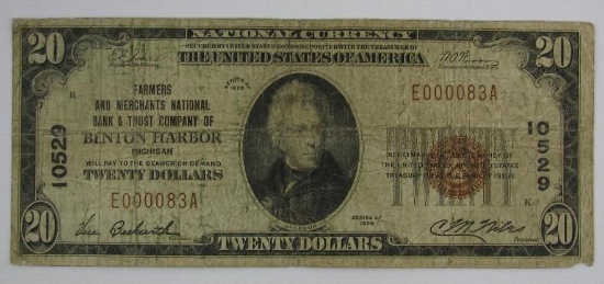 Series of 1929 $20 National Currency Note