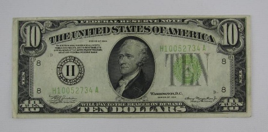 Series of 1934 $10 Federal Reserve Note - Green Seal