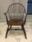 Vintage wooden chair with wooden spindle back
