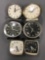 Group of 6 vintage Westclox alarm clocks