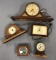 Group of 5 vintage mantle style electric clocks and more