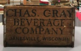 Vintage Chas. Gray Beverage co. Wooden box
