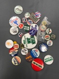 Group of Advertising political pin backs