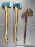 Group of 3 wooden axes