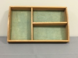 Wooden brown drawer, With 3 sections