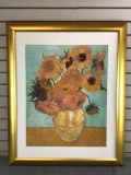 Framed Van Gogh Sunflowers print