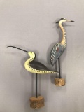 Group of 2 wooden birds