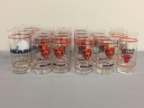 Group of 21 Chicago Bears and Chicago Bulls collector glasses