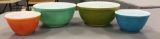 Group of 4 vintage Pyrex bowls
