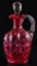 Antique Cranberry Melon and Coin Dot Cruet with Stopper