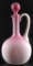 Antique Pink Satin Glass Cruet with Stopper and Applied Handle