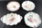 Group of 4 Antique Decorative Hand Painted Floral Plates
