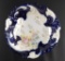 Antique Flow Blue Bowl with Floral Design