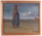 Origanal, signed Oil Painting on Board : Untitled - Lone figure