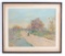 Antique Oil Painting of Lone Figure Walking Down the Road