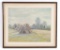 Antique Oil Painting of Haystacks