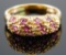 14k Yellow Gold Pink Sapphire and Diamond Ring