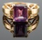 10k Yellow Gold Emerald Cut Sapphire Ring