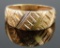10k Yellow Gold Brushed and Polished Crosshatched Band