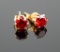 14k Yellow Gold Garnet Stud Earrings