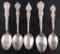 Group of 5 Sterling Silver Souvenir Spoons