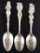 Group of 3 Sterling Silver Souvenir Spoons - Native Americans