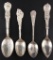 Group of 4 Sterling Silver Souvenir Spoons - Native Americans.