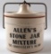 Vintage Allen's Stone Har Mixture Advertising Stoneware Jar