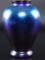 Antique Quezal Peacock Blue Iridescent Vase