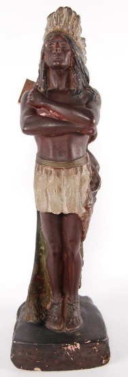 Antique Native American Indian Chief Plastic Statue