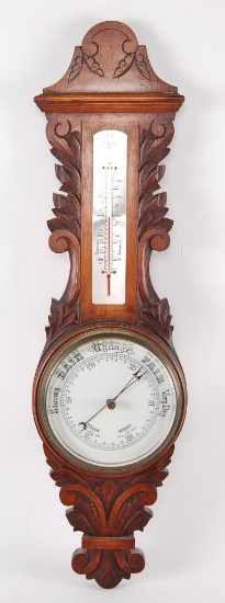 Vintage Beveled Glass Barometer