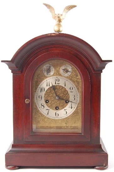 Antique K.C. Co. German Made Mantle Clock with Beveled Glass Door