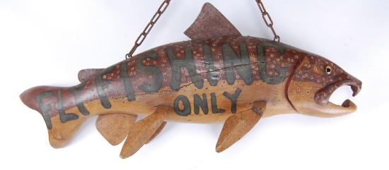 Vintage "Fly Fishing Only" Trade Sign