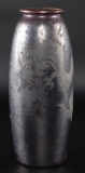 Antique Hawkes Etched Glass Vase with Dragon