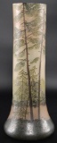 Antique Wooded Landscape Signed Legrass Vase : Hallmarked 