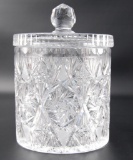 Antique American Brilliant Cut Glass Biscuit Jar with Lid