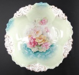 Antique RS Prussia Open Rose Design Bowl