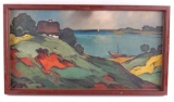 Vintage Oil Painting of Seaside Scene by Irwin Glen