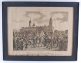 Antique Przusiega Na Rynku W Krakowie Dnia Marca 1794 Framed Engraving
