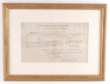 Antique Signed James Madison Land Grant in Gilded Frame