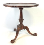 Chippendale-style Carved Mahogany Piecrust Tea Table