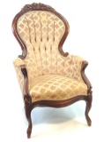 Victorian-style Carved Mahogany Parlor Chair