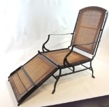 Antique Cane and Metal Lounge Chair