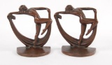 Pair of Antique Bronze Dance Women Bookends